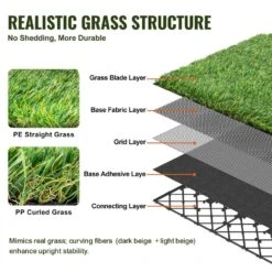 Artificial Grass Tiles Turf Deck Set 12 In. X 12 In. Synthetic Fake Grass Artificial Grass Interlocking Tiles (18 Pack) -Vevor green vevor artificial grass rzcp18pcs12x56guqv0 1f 1000