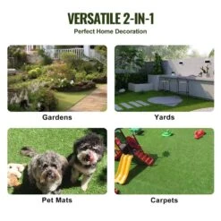 Artificial Grass Tiles Turf Deck Set 12 In. X 12 In. Synthetic Fake Grass Artificial Grass Interlocking Tiles (18 Pack) -Vevor green vevor artificial grass rzcp18pcs12x56guqv0 fa 1000