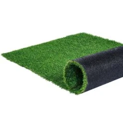 Artificial Grass 4 Ft. X 6 Ft. Green Turf 1.38 In. Fake Door Mat Artificial Grass With Drainage Holes Runner Rug
