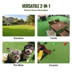 Artificial Grass 6 Ft. X 10 Ft. Green Turf 1.38 In. Fake Door Mat Artificial Grass With Drainage Holes Runner Rug -Vevor green vevor artificial grass rzcp1j6x10ftj1sthv0 fa 1000