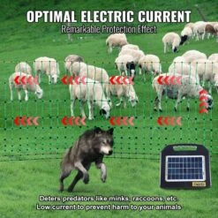 Electric Fence Netting 50 In. H X 164 In. L PE Net Fencing With Posts And Double-Spiked Utility Portable Mesh Polywire -Vevor green vevor garden fencing dxjcwlw50in108x25v9 44 1000