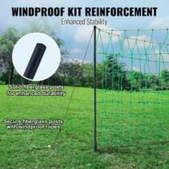 Electric Fence Netting 35.4 In. H X 164 Ft. L Polywire Garden Fence With 14 Posts Double Spiked Utility Portable Mesh -Vevor green vevor garden fencing ktddzwlwb90cm0ur5v0 4f 1000