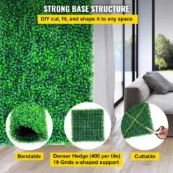 20 In. X 20 In. X 1.6 In. Boxwood Hedge Panels PE Artificial Grass Backdrop Wall Privacy Screen Vinyl 6-Piece 14 20 In. X 20 In. X 1.6 In. Boxwood Hedge Panels PE Artificial Grass Backdrop Wall Privacy Screen Vinyl 6-Piece -Vevor green vevor garden fencing mlc20206pc400o5tnv0 44 1000
