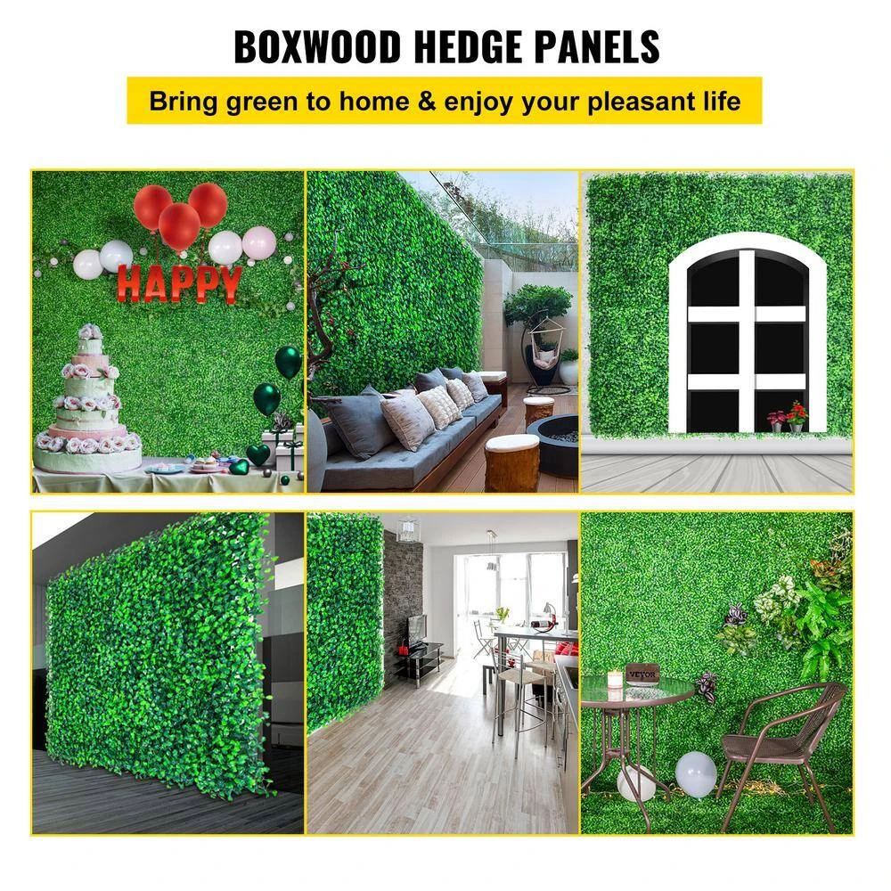 20 In. X 20 In. X 1.6 In. Boxwood Hedge Panels PE Artificial Grass Backdrop Wall Privacy Screen Vinyl 6-Piece 4 20 In. X 20 In. X 1.6 In. Boxwood Hedge Panels PE Artificial Grass Backdrop Wall Privacy Screen Vinyl 6-Piece - Image 2