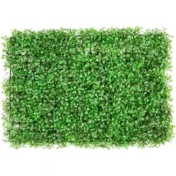 24 In. X 16 In. X 1.6 In. Artificial Boxwood Panels Grass Backdrop Wall Hedge Screen Vinyl Garden Fence 10-Piece