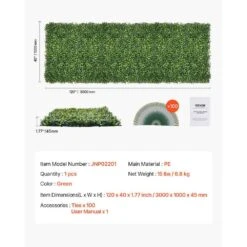 Artificial Grass Wall Panels, 40 X 120 In. Milan Grass Greenery Boxwood Panel For Indoor Outdoor Green Decor -Vevor green vevor garden fencing pjsrzzwq1pc4wglqtv0 76 1000