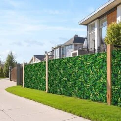 Artificial Grass Wall Panels, 8-Pieces 20 X 20 In. 3D Combination Greenery Boxwood Panel For Indoor Outdoor Green Decor -Vevor green vevor garden fencing pjsrzzwq8pcsjmws1v0 31 1000