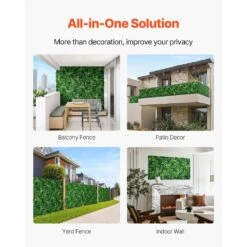 Artificial Grass Wall Panels, 8-Pieces 20 X 20 In. 3D Combination Greenery Boxwood Panel For Indoor Outdoor Green Decor -Vevor green vevor garden fencing pjsrzzwq8pcsjmws1v0 44 1000