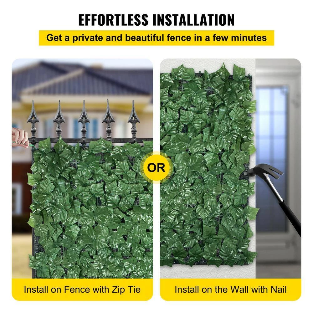 Ivy Privacy Fence Screen 39 In. X 178 In. Faux Leaf Artificial Hedges 3-Layers Outdoor Greenery Leaves Panel, Green 7 Ivy Privacy Fence Screen 39 In. X 178 In. Faux Leaf Artificial Hedges 3-Layers Outdoor Greenery Leaves Panel, Green - Image 5