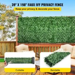 Ivy Privacy Fence Screen 39 In. X 198 In. Faux Leaf Artificial Hedges 3-Layers Greenery Leaves Panel For Garden -Vevor green vevor garden fencing rzzwwlyc39198m3kmv0 c3 1000