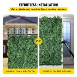 59 In. X 158 In. Faux Leaf Artificial Hedges 3-Layers Outdoor Greenery Leaves Panel Ivy Privacy Fence Screen For Garden -Vevor green vevor garden fencing rzzwwlyc59158ost3v0 44 1000