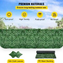 59 In. X 158 In. Faux Leaf Artificial Hedges 3-Layers Outdoor Greenery Leaves Panel Ivy Privacy Fence Screen For Garden -Vevor green vevor garden fencing rzzwwlyc59158ost3v0 4f 1000