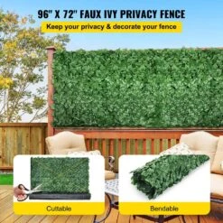 96 In. X 72 In. Faux Leaf Artificial Hedges Ivy Privacy Fence Screen 3-Layers Outdoor Greenery Leaves Panel For Garden -Vevor green vevor garden fencing rzzwwlycb9672qksav0 c3 1000