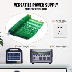 Electric Fence Netting 54.33 In. H X 100 In. L Polywire Fencing With Posts Double-Spiked Stakes Utility Portable Mesh -Vevor green vevor garden fencing xxjqwlw48in1gp4nkv9 fa 1000