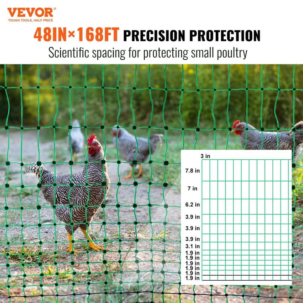 Electric Fence Netting 48 In. H X 168 In. L PE Net Fencing Kit With Double-Spiked Stakes Utility Portable Mesh Polywire 4 Electric Fence Netting 48 In. H X 168 In. L PE Net Fencing Kit With Double-Spiked Stakes Utility Portable Mesh Polywire - Image 2