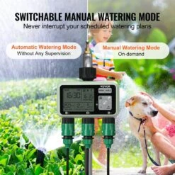 Water Timer 3 Zone Smart Irrigation Controller Hose Watering Sprinkler Timer LCD Display Rain Delay Mode -Vevor green vevor irrigation controllers jdkjsdsq3dk0bp1spv9 44 1000