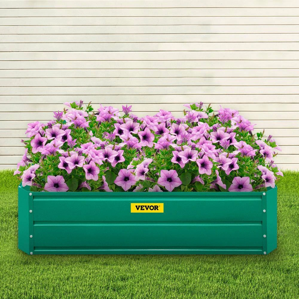 Raised Garden Bed 48 In. X 36 In. X 12 In. Metal Planter Box Green Galvanized Steel Raised Planter Boxes 10 Raised Garden Bed 48 In. X 36 In. X 12 In. Metal Planter Box Green Galvanized Steel Raised Planter Boxes - Image 8