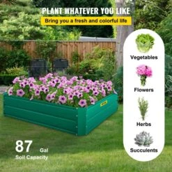 Raised Garden Bed 48 In. X 36 In. X 12 In. Metal Planter Box Green Galvanized Steel Raised Planter Boxes 16 Raised Garden Bed 48 In. X 36 In. X 12 In. Metal Planter Box Green Galvanized Steel Raised Planter Boxes -Vevor green vevor raised planter boxes hyzzc48cfxk36cls1v0 fa 1000