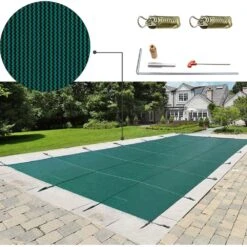 16 Ft. X 30 Ft. Rectangle In-Ground Safety Pool Cover Child Solid Safety Pool Covers For Swimming