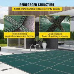 16 Ft. X 36 Ft. Rectangle In-Ground Pool Cover Child Safety Pool Covers Pool Cover Mesh For Swimming -Vevor green vevor safety pool covers yycm16x36ftycg001v0 1f 1000