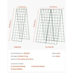 Cucumber Trellis For Climbing Plants, 46 In. X 32 In. Foldable Cucumber Trellis Set With Plant Clips, 2025 Upgrade -Vevor green vevor tomato cages hgpjtxczaxj44pxqxv0 76 1000
