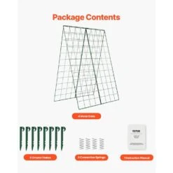 Cucumber Trellis For Climbing Plants, 46 In. X 32 In. Foldable Cucumber Trellis Set With Plant Clips, 2025 Upgrade -Vevor green vevor tomato cages hgpjtxczaxj44pxqxv0 fa 1000