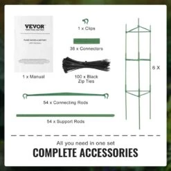 6-Packs Tomato Cages For Garden, 48 In.Tomato Trellis Plant Stakes Support, Stackable Tall Plant Support Cage,for Garden -Vevor green vevor tomato cages kzdfqzzzcj480ig42v0 44 1000