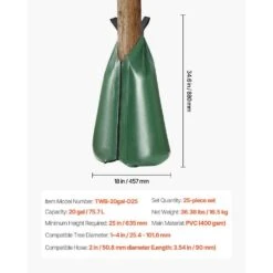 Tree Watering Bag, 25-Packs 20 Gal. Watering Bags For New Trees, 5-9 Hours Slow Release Refillable Tree Drip Irrigation -Vevor greens vevor drip irrigation kits dsjsd20gal25mr1qzv0 76 1000