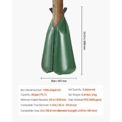 Tree Watering Bag, 3-Packs 20 Gal. Watering Bags For New Trees, 5-9 Hours Slow Release Refillable Tree Drip Irrigation -Vevor greens vevor drip irrigation kits dsjsd20gal3jhnckjv0 76 1000