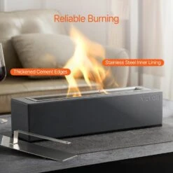 Tabletop Fire Pit Bowl, 15 In. Concrete Tabletop Fireplace Indoor Outdoor Decor, Portable Rubbing Alcohol Burner Smores -Vevor grey vevor gas fire pits zmshkhntqhsz4s3ikv0 1f 1000