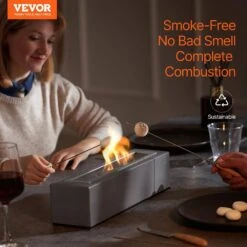 Tabletop Fire Pit Bowl, 15 In. Concrete Tabletop Fireplace Indoor Outdoor Decor, Portable Rubbing Alcohol Burner Smores -Vevor grey vevor gas fire pits zmshkhntqhsz4s3ikv0 c3 1000