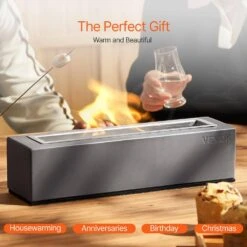 Tabletop Fire Pit Bowl, 15 In. Concrete Tabletop Fireplace Indoor Outdoor Decor, Portable Rubbing Alcohol Burner Smores -Vevor grey vevor gas fire pits zmshkhntqhsz4s3ikv0 fa 1000