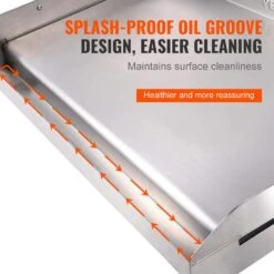 Stainless Steel Griddle 23.5 In. X 16 In. Pre-Seasoned Stove Top Griddle Non-Stick Family Pan Cookware -Vevor grill griddles dmjp235yc4303kz0tv0 44 1000