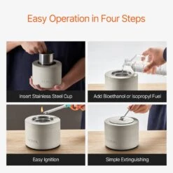 Tabletop Fire Pit Bowl, Concrete Tabletop Fireplace Indoor Outdoor Decor, Portable Smores Maker, Cylinder Light Gray -Vevor light gray vevor gas fire pits zmshkhntqhsygzqrjv0 44 1000