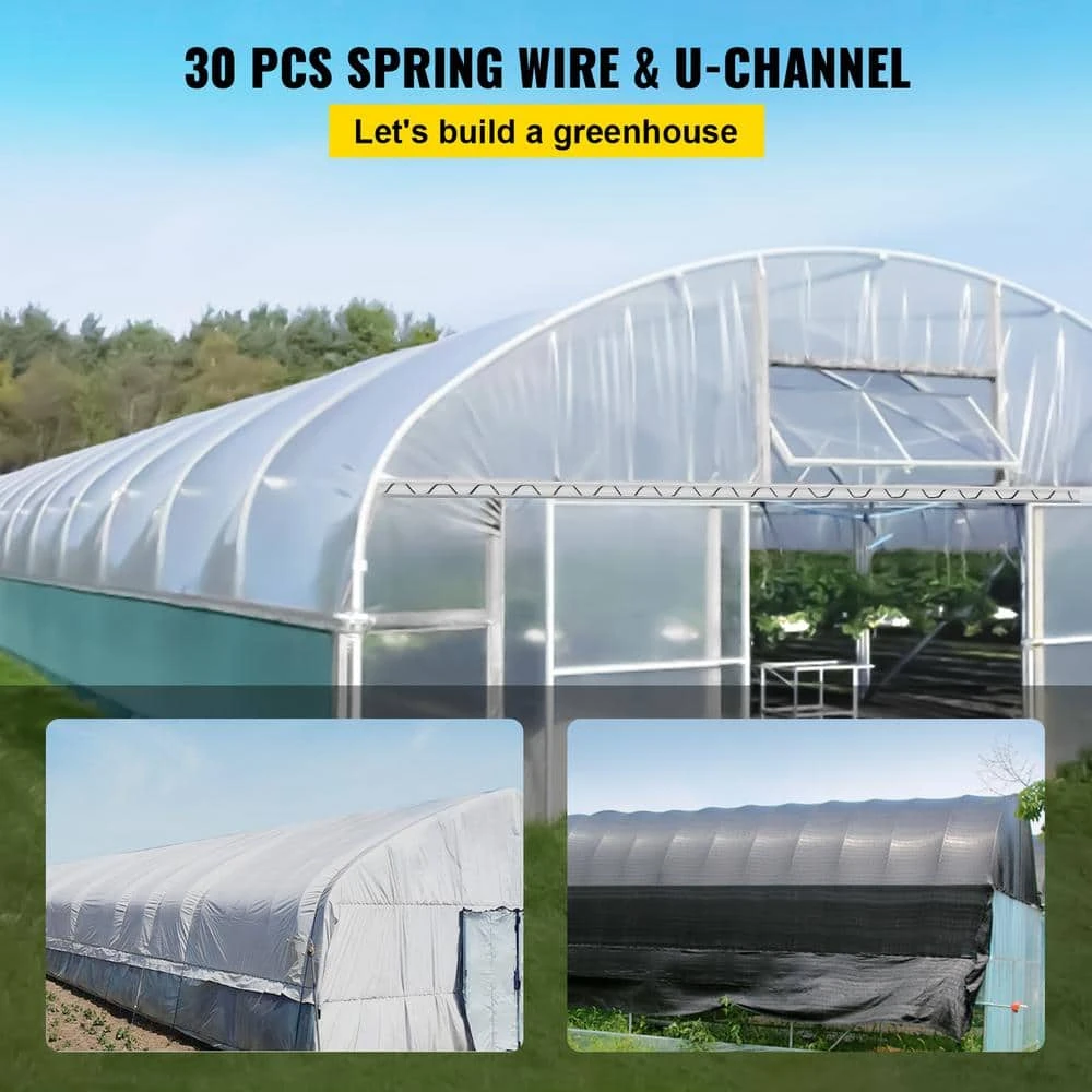Wiggle Wire And Lock Channel 6.56 Ft. PE Coated Spring Wire And Aluminum Alloy Channel For Greenhouse, (30-Packs) 4 Wiggle Wire And Lock Channel 6.56 Ft. PE Coated Spring Wire And Aluminum Alloy Channel For Greenhouse, (30-Packs) - Image 2
