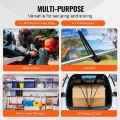 32 Pcs Flat Bungee Cord Set, 17 Mm Heavy Duty Bungee Straps W/ A3 Steel J-Hooks, Includes 10 In., 18 In., 24 In., 32 In. -Vevor multi colored vevor plant hangers dlkzdw28pcsbp62sqv0 1f 1000