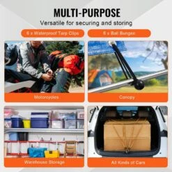 30 Piece Bungee Cords Assortment, 8 Mm Heavy Duty Bungee Straps W/ A3 Steel Carabiners, Includes 10 In., 18 In., 24 In. -Vevor multi colored vevor plant hangers dlkzdw30pcsygxayrv0 1f 1000