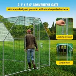 Large Metal Chicken Coop Run Walk-in Chicken Runs ‎ 153.6 In. X 117.6 In. X 78 In. Poultry Cage Hen House Greenhouse -Vevor multi vevor greenhouse supplies hwj9 212 56 51w60v0 44 1000