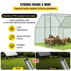 Large Metal Chicken Coop Run Walk-in Chicken Runs ‎ 153.6 In. X 117.6 In. X 78 In. Poultry Cage Hen House Greenhouse -Vevor multi vevor greenhouse supplies hwj9 212 56 51w60v0 4f 1000