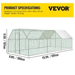 Large Metal Chicken Coop Run Walk Chicken Run Poultry Cage Hen House 231.6 In. X 117.6 In. X 78 In. Greenhouse 16 Large Metal Chicken Coop Run Walk Chicken Run Poultry Cage Hen House 231.6 In. X 117.6 In. X 78 In. Greenhouse -Vevor multi vevor greenhouse supplies hwj9 218 56 5e0cjv0 76 1000