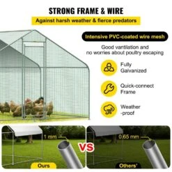 Large Metal Chicken Coop Run Walk-in Chicken Runs Waterproof Cover Poultry Cage Hen House 12.8 X 9.8 X 6.5 Ft Greenhouse -Vevor multi vevor greenhouse supplies hwjlj139 86 51zmdv0 4f 1000