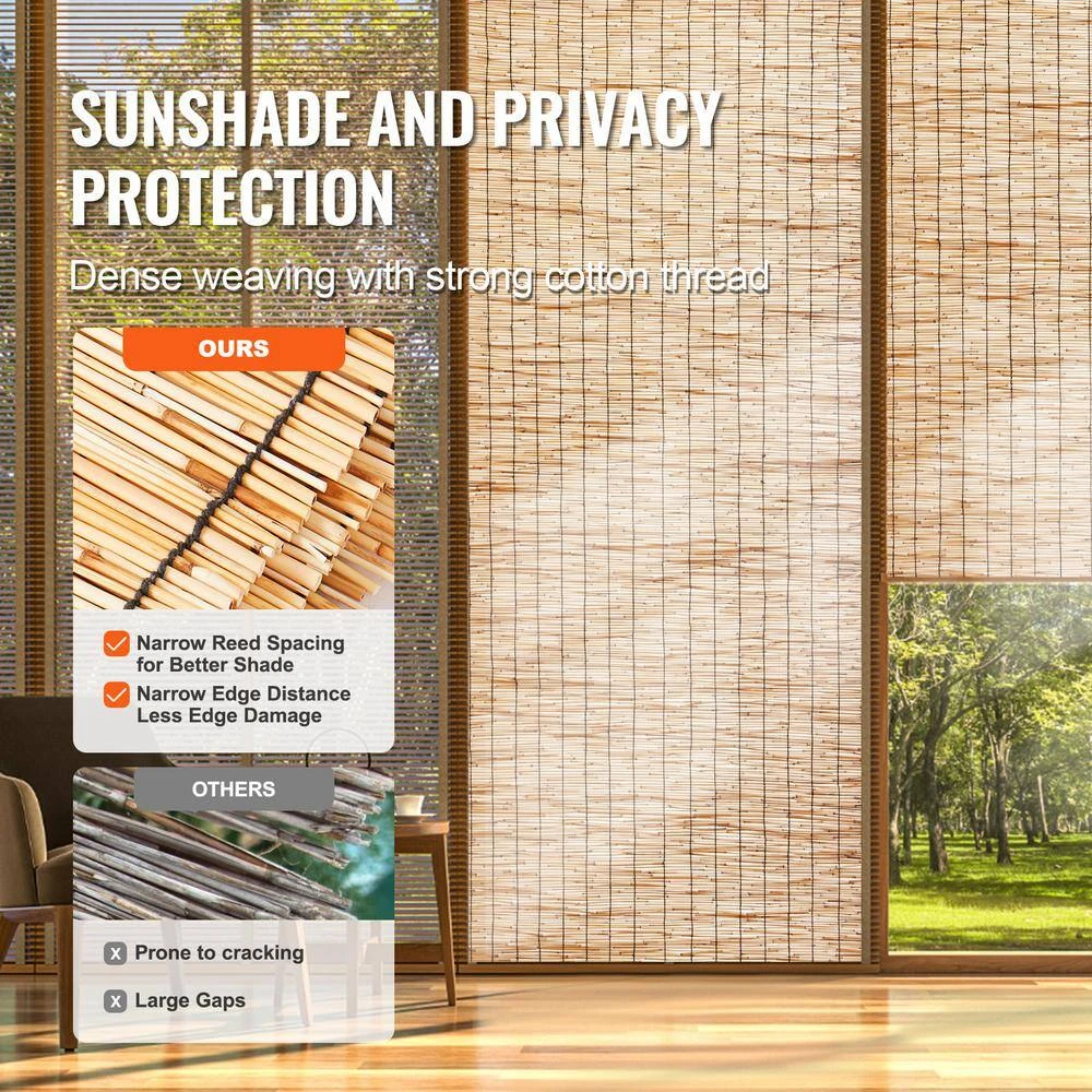 Reed Fence Backyard Landscaping Privacy Blind Fencing Screen 13.3 Ft. X 3.3 Ft., Decorative Fence For Backyard Garden 5 Reed Fence Backyard Landscaping Privacy Blind Fencing Screen 13.3 Ft. X 3.3 Ft., Decorative Fence For Backyard Garden - Image 3