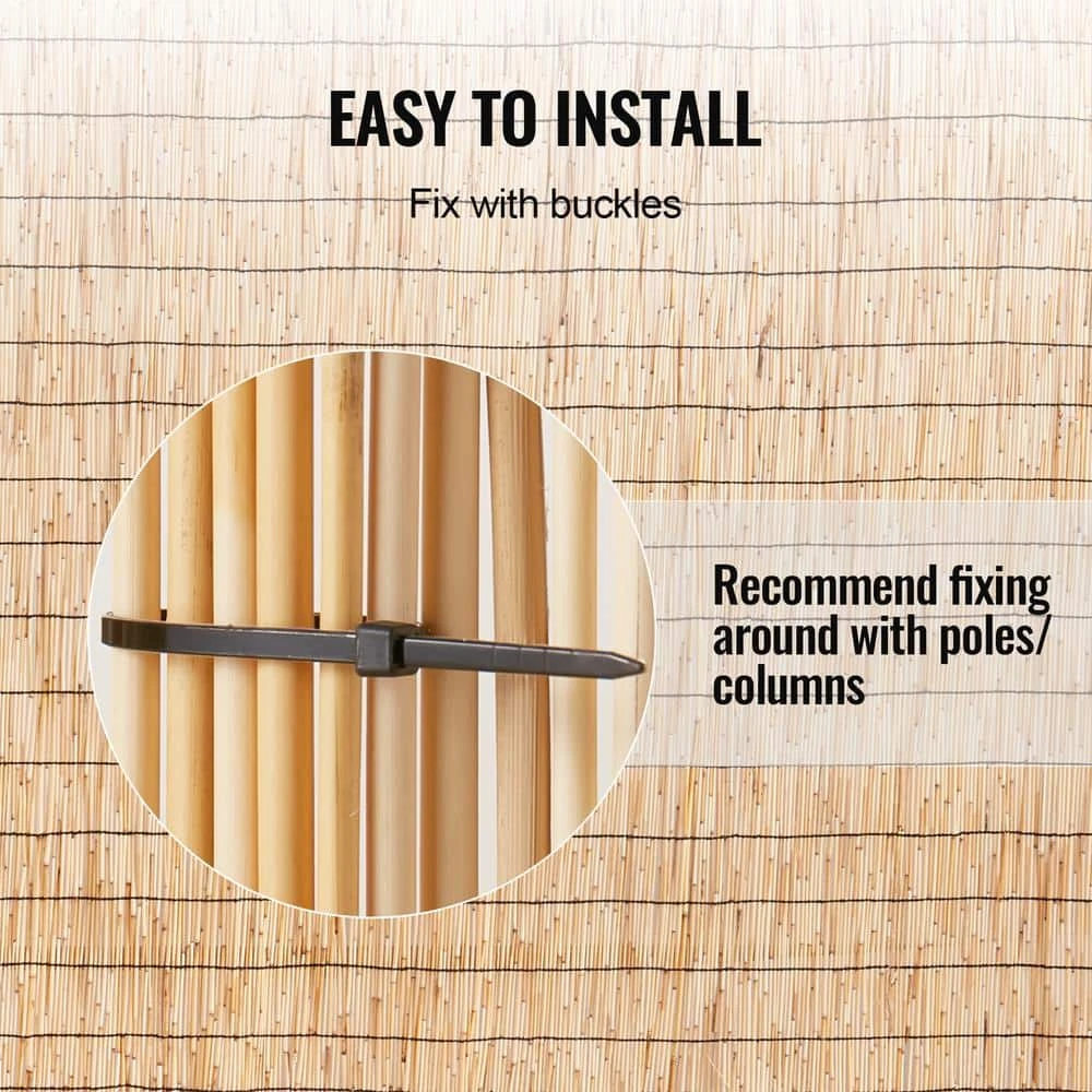 Natural Reed Fencing, 4 Ft. X 16.4 Ft., 2-Pack Reed Screen Curtain Balcony Reed Fence Roll For Outdoor Power Source 7 Natural Reed Fencing, 4 Ft. X 16.4 Ft., 2-Pack Reed Screen Curtain Balcony Reed Fence Roll For Outdoor Power Source - Image 5