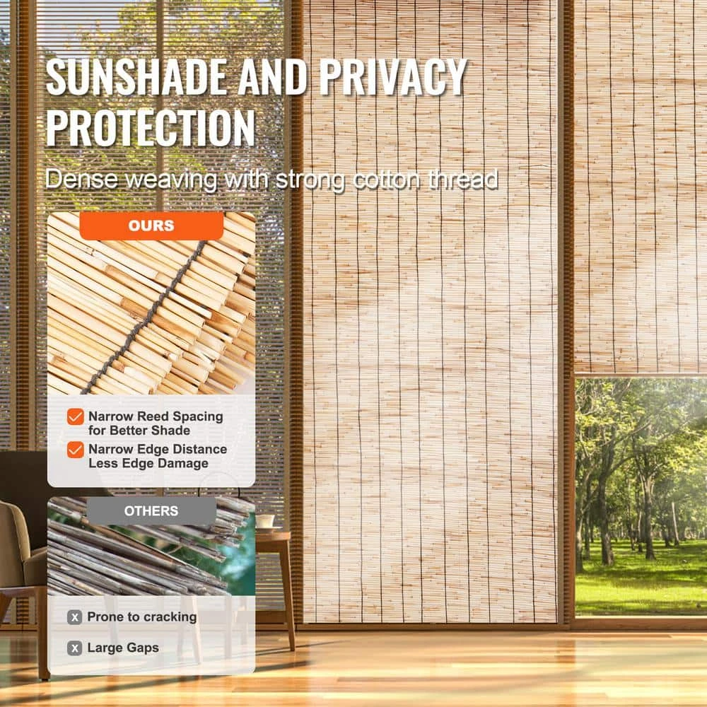 Natural Reed Fencing, 4 Ft. X 16.4 Ft., 2-Pack Reed Screen Curtain Balcony Reed Fence Roll For Outdoor Power Source 5 Natural Reed Fencing, 4 Ft. X 16.4 Ft., 2-Pack Reed Screen Curtain Balcony Reed Fence Roll For Outdoor Power Source - Image 3