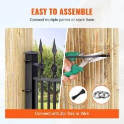 Natural Bamboo Slat Screening Eco-Friendly Privacy Bamboo Slat Fence 3 Ft. H X 19.6 Ft. L, Bamboo Fence -Vevor natural wood vevor garden fencing zwl196ft33ft8p7dqv0 44 1000