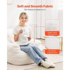 Bean Bag Chair Plastic Outdoor Rocking Chair With CushionGuard White Cushion With Soft Armrests Storage Pocket, Bean Bag -Vevor outdoor rocking chairs fsyxddy3539ih8dqlv0 4f 1000