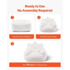 Bean Bag Chair Plastic Outdoor Rocking Chair With CushionGuard White Cushion With Soft Armrests Storage Pocket, Bean Bag -Vevor outdoor rocking chairs fsyxddy3539ih8dqlv0 fa 1000