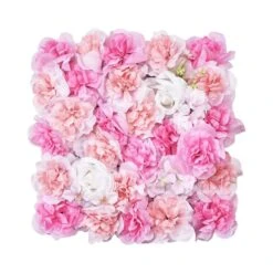 3D Flower Wall Panel, 12 PCS 15 X 15 In. Artificial Floral Wall Background Mesh Backing Mat, Easy Installation