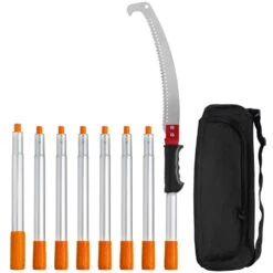Manual Pole Saw, 55.2- 117.6 In. Extendable Tree Pruner, Sharp Steel Blade For High Branches Trimming, Pruning Saw