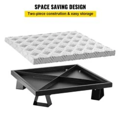 Fire Pit Heat Shield 26 X 26 In. High Temp Carbon Steel Fire Pit Heat Deflector For Grass Lawn Guard Fire Pit Pad,Square -Vevor silver black vevor outdoor fireplaces skhpdzyct2626frxmv0 44 1000